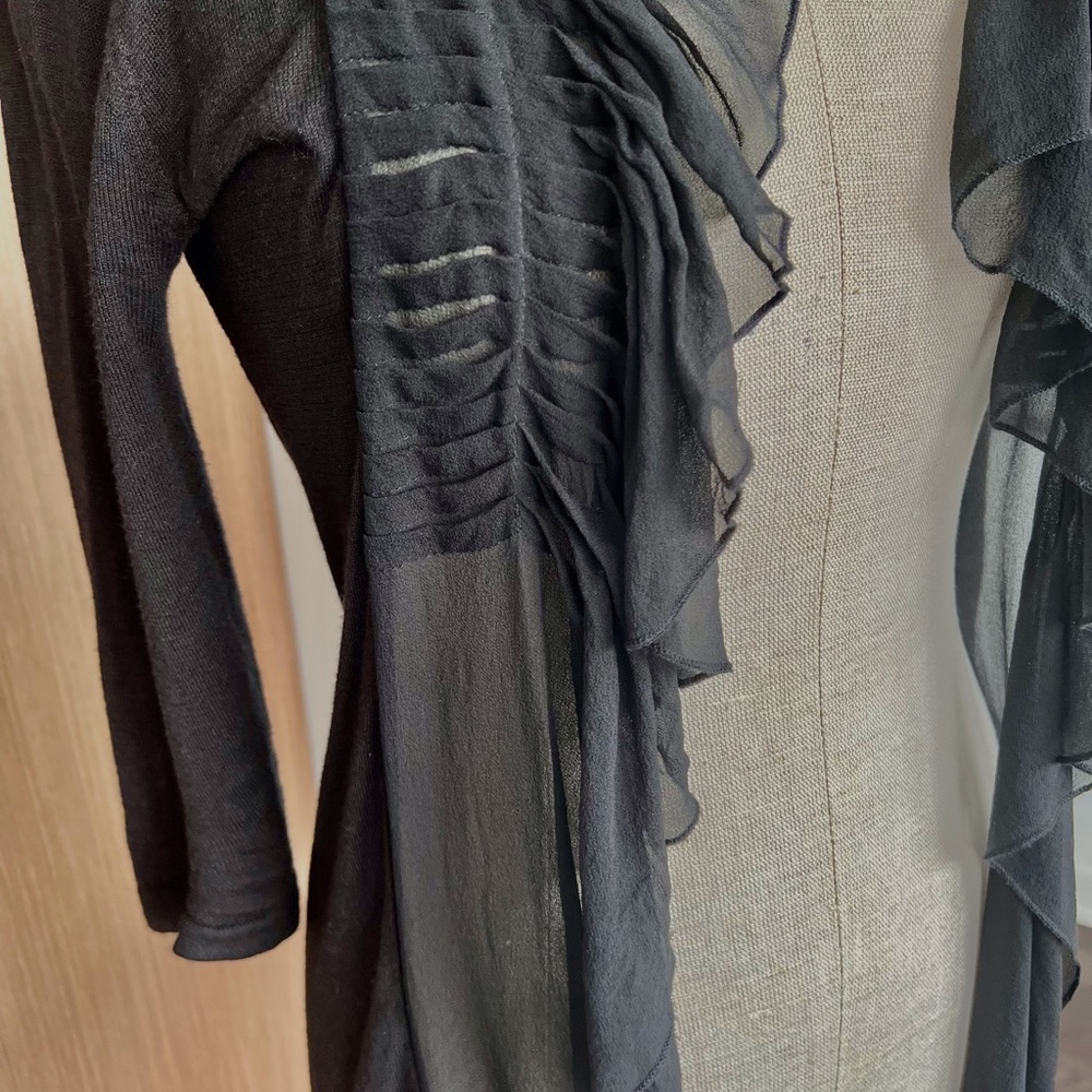 The perfect SILK ruffled evening cardigan for cool spring & summer eves